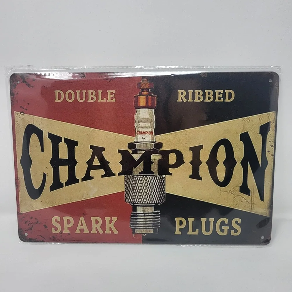 Champion Spark Plugs Metal Garage Mancave‎ Workshop Retro Vintage Look Signs